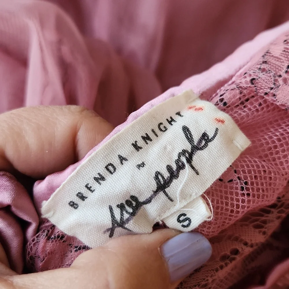 Brenda Knight x Free People Anne Tulle Maxi Skirt Mauve Pink Fairy Cottage - Picture 13 of 13